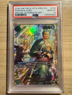 One Piece Rorona Zoro SP PRB02-006 The Azure Sea’s Seven (OP14) PSA 10 - Image 1