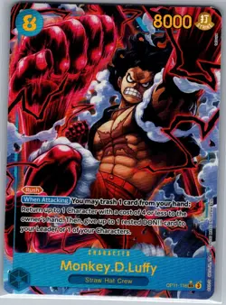 Monkey.D.Luffy (Alt Art) OP11-118 English Fist Divine Speed - One Piece - NM - Image 1