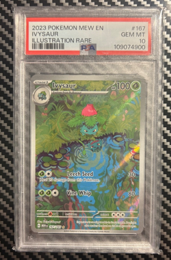 PSA 10 GEM MINT Ivysaur SV 151 Illustration Rare 167/165 Pokemon Card English - Image 1
