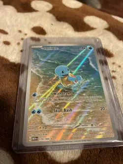 Pokemon TCG Squirtle 170/165 Scarlet & Violet 151 Illustration Rare Holo Card - Image 3