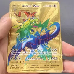 Metal Gold Card- Pokemon 10000point Metal Cards TCG Arceus VMAX Gifts For Kids - Image 2