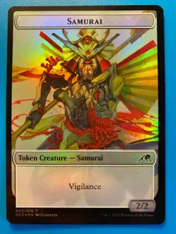 MTG 1x FOIL Human Monk / Samurai Token Kamigawa: Neon Dynasty Magic the x1 NM - Image 2