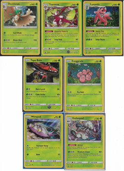 POKEMON 7 CARD GRASS PROMO LOT WITH DECIDUEYE - Image 1