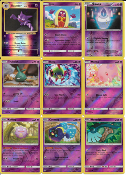 Pokemon Reverse Foil Psychic 9 Card Lot with Haunter & Litwick NM - Image 1