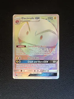 Pokemon Electrode GX Rainbow Secret Rare Card #172/168 Celestial Storm Edition - Image 1