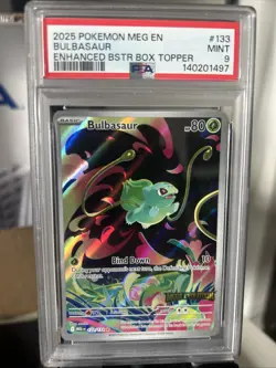 2025 Pokemon MEG EN Bulbasaur Enhanced bstr Box Topper PSA 9 - Image 1