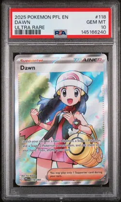 PSA 10 DAWN #118 ULTRA RARE FULL ART 2025 POKEMON PFL EN PHANTASMAL FLAMES - Image 1