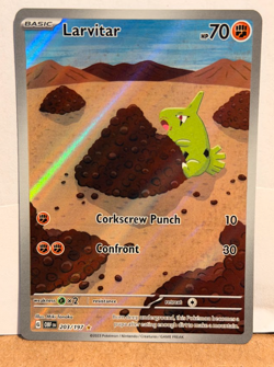 Pokemon TCG Larvitar 203/197 SV03: Obsidian Flames Full Art Holo - Image 1