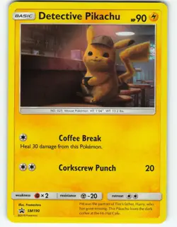 Detective Pikachu - Holo - #SM190 Black Star Promo - Pokemon TCG - 2019 - Image 1