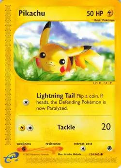 Pikachu - 124/165 Expedition Base Set - Pokemon TCG - 2002 - Image 1