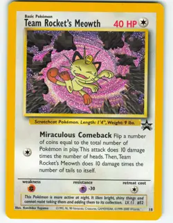 Team Rocket's Meowth - #18 WOTC Black Star Promo - Pokemon TCG - 2000 - Image 1