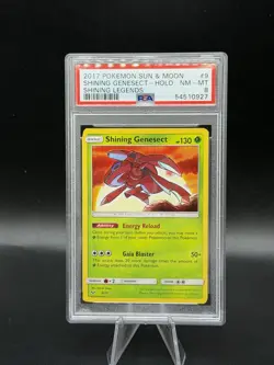 2017 POKEMON SUN & MOON SHINING LEGENDS #9 SHINING GENESECT-HOLO PSA 8 - Image 1