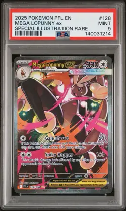 2025 POKEMON PHANTASMAL FLAMES SPECIAL ILLUSTRATION RARE MEGA LOPUNNY EX PSA 9 - Image 1