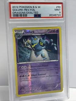 Pokemon - Golurk - 59/124 - Reverse Holo - BW - Dragons Exalted PSA 9 Pop 4 - Image 2