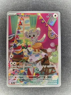 Pokemon TCG - Minccino 182/162 Temporal Forces Holo Illustration Rare NM+ - Image 1
