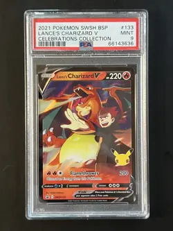 Lance's Charizard V #SWSH133 | Pokemon TCG 25th Anniversary Celebrations | PSA 9 - Image 1