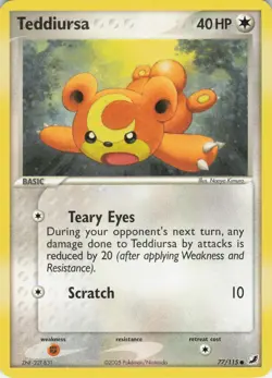 Teddiursa 77/115 Unseen Forces Common Normal Pokemon TCG - Image 1