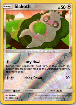 Pokemon TCG Slakoth Unified Minds 167/236 Reverse Holo Common NM - Image 1