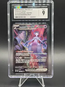 Pokemon TCG Destined Rivals Team Rockets Mewtwo EX 231/182 SIR CGC Mint 9 - Image 1