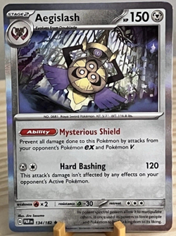 Pokemon Aegislash 134/182 Holo Rare Paradox Rift TCG 2023 NM+ - Image 1