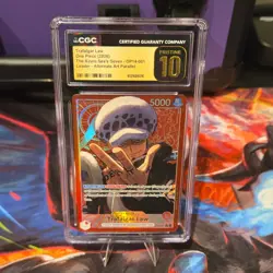 Trafalgar Law OP14-001 Leader Alternate Art Parallel Foil CGC PRISTINE 10 - Image 1