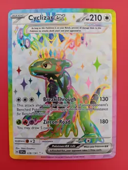Cyclizar Ex 228/191 Sv08: Surging Sparks Ultra Rare Full Art Holo Pokemon Card - Image 1