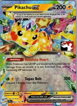 Pikachu ex Double Rare Prize Pack Series Cards 057/191 NM - Image 1