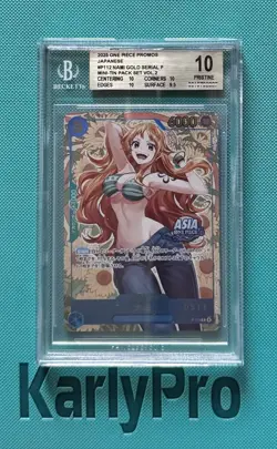 ONE PIECE Card Nami P-112 Serial Number Promo Aisa Mini-tin BGS10 Elite grades - Image 1