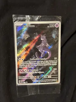 Pokemon SVP Mewtwo Promo Holo Card Sealed Pack 2023 Black Star - Image 1