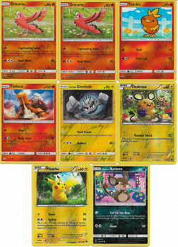 REVERSE HOLO COMMON + UNCOMMON 8 CARD LOT WITH ORICORIO + PIKACHU NM - Image 1