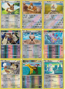 POKEMON REVERSE HOLO 9 CARD COLORLESS LOT WITH EEVEE NM - Image 1