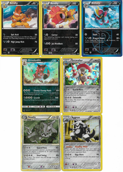 POKEMON HOLO RARE 7 CARD LOT WITH SCRAFTY + STEELIX NM - Image 1