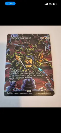 Waves of Aggression Borderless Foil 0013 PZA Teenage Mutant Ninja Turtles TMNT - Image 1