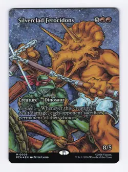 Silverclad Ferocidons (Borderless) (Foil) 9 (M) MTG Teenage Mutant Ninja Turtles - Image 1