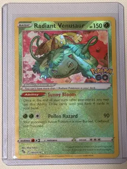 Pokemon TCG Radiant Venusaur Pokemon GO 004/078 Holo Radiant Rare - Image 1