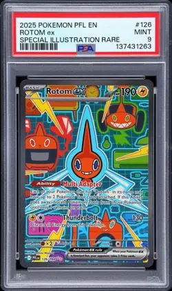 2025 POKEMON PFL EN PHANTASMAL FLAMES ROTOM EX 126/094 SIR PSA 9 - Image 1