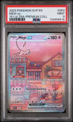 2023 POKEMON SVP EN-SV BLACK STAR PROMO 151 ULTRA-PREM COLL #053 MEW EX PSA 9 - Image 1