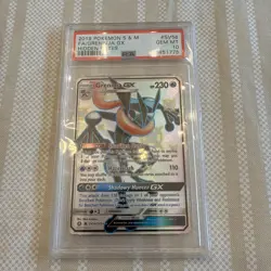 Pokemon Full Art Greninja GX #SV56 Hidden Fates Shiny Vault Holo PSA 10 GEM MINT - Image 1