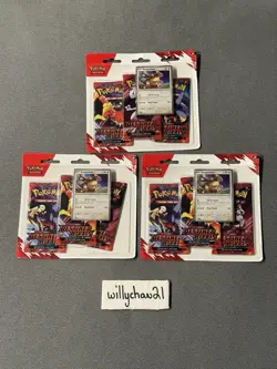 Pokemon TCG Scarlet & Violet Destined Rivals 3 Pack Blister Kangaskhan Lot of 3 - Image 1