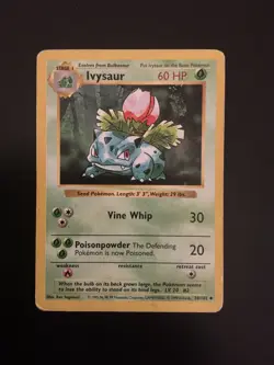 Pokemon Ivysaur Base Set (Shadowless) vintage card #030/102 Wotc 1999 - Image 1