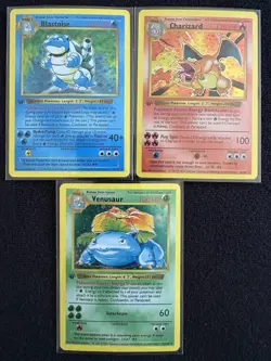 Pokemon 3pcs Set Charizard, Blastoise, Venusaur Holo Fan Art/Gift/Display - Image 1