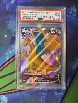 Charizard V Champions Path Pokemon Black Star Promo SWSH050 PSA 9 - Image 1