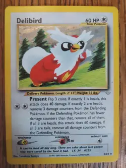Pokemon TCG Delibird Neo Revelation 5/64 Holo Unlimited Holo Rare - Image 1