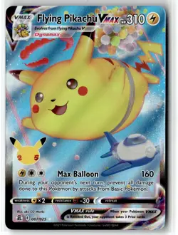 Flying Pikachu VMAX ⭐ 007/025 Holo Rare VMAX Celebrations 2021 Pokemon NM - Image 1