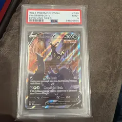 2021 POKEMON SWORD & SHIELD EVOLVING SKIES #189 FULL ART/UMBREON V PSA 9 - Image 1
