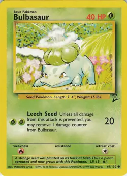 Bulbasaur 067/130 Base Set 2 Common Normal Pokemon TCG - Image 1