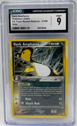 2004 Pokemon EX Team Rocket Returns Dark Ampharos #2 CGC 9 - Image 1