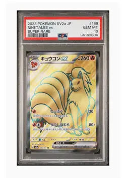 PSA 10 Gem Mint Ninetales Ex Super Rare 2023 Pokemon SV2a Japanese 151 #188 - Image 1