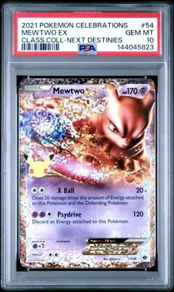 2021 Pokemon Celebrations Mewtwo EX Next Destinies #54 Gem Mint PSA 10 - Image 1