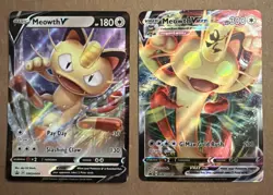Pokemon TCG - Promo Set Meowth V SWSH004 & Meowth VMAX SWSH005 Promo Cards E - Image 1